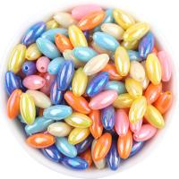 Acryl Schmuck Perlen, DIY, gemischte Farben, 12x8.50mm, Bohrung:ca. 1.4mm, ca. 100PCs/Tasche, verkauft von Tasche