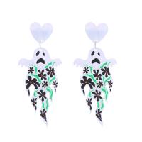 Acrylic Jewelry Earring with Zinc Alloy printing fashion jewelry & for woman Sold By Pair