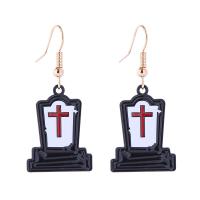 Acrylic Jewelry Earring, with enamel & Tibetan Style, Halloween Design & different designs for choice & for woman, Sold By Pair