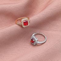 Kubisk Circonia Micro bane messing Ring, mode smykker & Micro Pave cubic zirconia & for kvinde, flere farver til valg, nikkel, bly & cadmium fri, 19mm, Solgt af PC