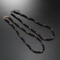 CCB Necklaces, Copper Coated Plastic, with Glass & Tibetan Style, handmade, fashion jewelry & for man, more colors for choice, Sold By PC