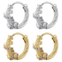 Brass Leverback Earring, plated, micro pave cubic zirconia & for woman, more colors for choice, Sold By Pair