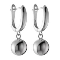 Brass Leverback Earring plated fashion jewelry & for woman silver color Sold By Pair