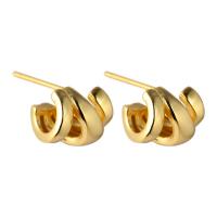 Brass Stud Earring plated fashion jewelry & for woman Sold By Pair