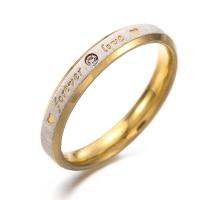 Rhinestone-Edelstahl -Finger-Ring, 304 Edelstahl, Modeschmuck & verschiedene Größen vorhanden & mit Strass, frei von Nickel, Blei & Kadmium, ca. 3PCs/Paar, verkauft von Paar