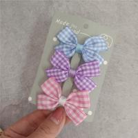 Polyester and Cotton Bowkont Hair Clip, three pieces & fashion jewelry, 6cm, Approx 3PCs/Set, Sold By Set