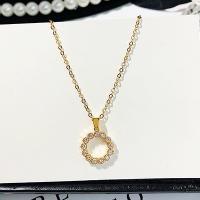 Zinc Alloy Jewelry Necklace fashion jewelry & micro pave cubic zirconia nickel lead & cadmium free 40cm 1.4cm Sold By PC