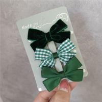 Polyester and Cotton Bowkont Hair Clip, Girl & three pieces & fashion jewelry, 6cm, Approx 3PCs/Set, Sold By Set
