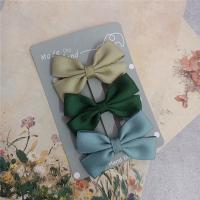 Polyester and Cotton Bowkont Hair Clip, three pieces & fashion jewelry, 6cm, Approx 3PCs/Set, Sold By Set
