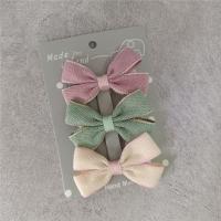 Polyester and Cotton Bowkont Hair Clip Girl & three pieces & fashion jewelry 6cm Approx Sold By Set