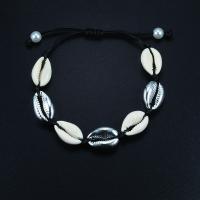 Bijoux bracelets de mode, cordon de polyester, avec coquille & alliage de zinc, bijoux de mode & pour femme, plus de couleurs à choisir, Longueur:Environ 65 cm, Vendu par PC