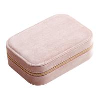 Velveteen Multifunctional Jewelry Box Rectangle Double Layer & portable & dustproof Sold By PC