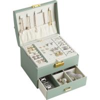 PU Multifunctionele Jewelry Box, met Katoenfluweel, Draagbare & Stofdicht & multilayer, meer kleuren voor de keuze, 170x140x120mm, Verkocht door PC