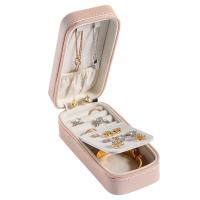 PU Multifunctionele Jewelry Box, met Katoenfluweel, Dubbele laag & Draagbare & Stofdicht, meer kleuren voor de keuze, 150x65x48mm, Verkocht door PC