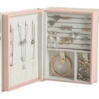 PU Multifunctionele Jewelry Box, met Katoenfluweel, Boek, Draagbare & Stofdicht & gouden accent, meer kleuren voor de keuze, 212x150x67mm, Verkocht door PC
