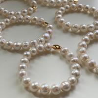 Bransolety z hodowlanych pereł słodkowodnych, Perła naturalna słodkowodna, ze Stop cynku, biżuteria moda & dla kobiety, biały, 8-9mm, długość około 17.5-18 cm, sprzedane przez PC