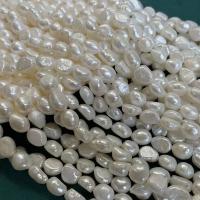 Perles nacres baroques de culture d'eau douce , perle d'eau douce cultivée, DIY, blanc, 9-10mm, Environ 33PC/brin, Vendu par brin