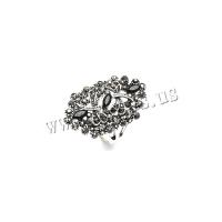 Zinc Alloy Finger Ring silver color plated fashion jewelry & for woman & with rhinestone 18mm Sold By PC