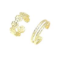 цинковый сплав Палец кольцо, плакирован золотом, 2 шт. & ювелирные изделия моды & Женский, Золотой, 14mm, продается указан