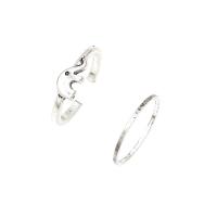 цинковый сплав Палец кольцо, плакирован серебром, ювелирные изделия моды & Женский, серебряный, 14mm, продается указан