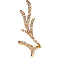 alliage de zinc Cuff Bague, Placage de couleur d'or, bijoux de mode & normes différentes pour le choix & pour femme & avec strass, doré, Vendu par PC