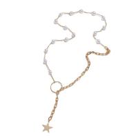 Zinklegierung Halskette, mit Kunststoff Perlen, Modeschmuck & für Frau, zwei verschiedenfarbige, Länge:21-50 cm, verkauft von PC