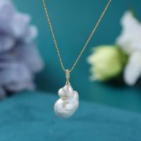 Natural Freshwater Pearl Necklace gold color plated fashion jewelry & for woman white 12-13x20-22mm Length Approx 44 cm Sold By PC