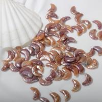Natural Freshwater Pearl Loose Beads, Moon, DIY & no hole, multi-colored, 7-8x17mm, Sold By PC