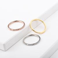 Titanium Čelik Finger Ring, modni nakit & bez spolne razlike & različite veličine za izbor & mikro Pave bižuterija, više boja za izbor, nikal, olovo i kadmij besplatno, 1.60mm, Prodano By PC
