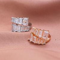 Cubique anneau en laiton Circonia Micro Pave, Placage, bijoux de mode & pavé de micro zircon & pour femme, plus de couleurs à choisir, protéger l'environnement, sans nickel, plomb et cadmium, Vendu par PC