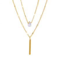 Multi Layer Necklace Zinc Alloy with 1.96inch extender chain plated Double Layer & for woman nickel lead & cadmium free Length Approx 13.97 Inch Sold By PC