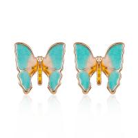 Zinc Alloy Stud Earring Butterfly plated fashion jewelry & for woman nickel lead & cadmium free 12mm Sold By Pair