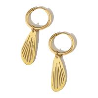 Titanium Steel  Earring, plated, fashion jewelry & for woman, golden, 22mm,15mm, Sold By Pair