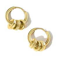 Titanium Steel  Earring, plated, fashion jewelry & for woman, more colors for choice, 14mm, Sold By Pair