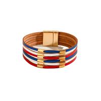PU Leather Cord Bracelets, fashion jewelry & multilayer & Unisex, 25mm, Length:Approx 7.67 Inch, Sold By PC