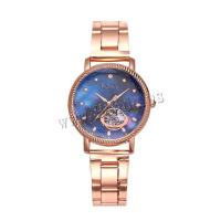 Women Wrist Watch Zinc Alloy with Glass & 304 Stainless Steel Round rose gold color plated fashion jewelry & Chinese movement & for woman & with rhinestone nickel lead & cadmium free Length Approx 264 mm Sold By PC
