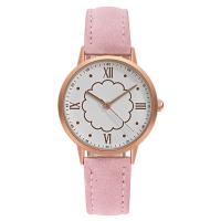 Women Wrist Watch PU Leather with Glass & 304 Stainless Steel & Zinc Alloy Round rose gold color plated fashion jewelry & Chinese movement & for woman Length Approx 236 mm Sold By PC