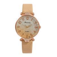 Women Wrist Watch, PU Leather, with Glass & 304 Stainless Steel & Tibetan Style, Round, rose gold color plated, fashion jewelry & Chinese movement & for woman & with rhinestone, more colors for choice, 36x9mm, Length:Approx 240 mm, Sold By PC