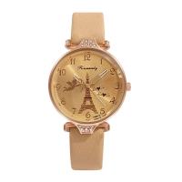 Women Wrist Watch, PU Leather, with Glass & 304 Stainless Steel & Tibetan Style, Round, rose gold color plated, fashion jewelry & Chinese movement & for woman & with rhinestone, more colors for choice, 36x9mm, Length:Approx 240 mm, Sold By PC