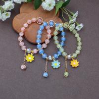 Tibetan Style Bracelet, with Lampwork, Flower, plated, fashion jewelry & enamel, more colors for choice, nickel, lead & cadmium free, Length:18.5 cm, Sold By PC