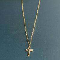 Stainless Steel Jewelry Necklace 304 Stainless Steel Cross plated fashion jewelry & DIY Length Approx 17 Inch Sold By PC
