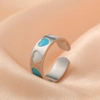 Titanium Čelik Finger Ring, s emajl, pozlaćen, modni nakit & za žene, više boja za izbor, nikal, olovo i kadmij besplatno, 18mm, Prodano By PC