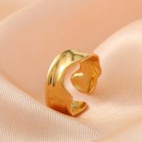 Rozsdamentes acél Finger Ring, 304 rozsdamentes acél, galvanizált, divat ékszerek & egynemű, arany, nikkel, ólom és kadmium mentes, 19mm, Által értékesített PC