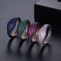 Ring Finger mosiądz, biżuteria moda & dla obu płci & różnej wielkości do wyboru & z kamieniem, dostępnych więcej kolorów, bez zawartości niklu, ołowiu i kadmu, 8mm, sprzedane przez PC
