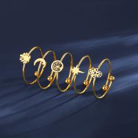 Пальцевидное Кольцо Титановой Стали, титан, ювелирные изделия моды & различные модели для выбора & Женский, золотой, не содержит никель, свинец, продается PC