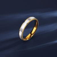 Anillo de dedo de Titantium Acero, Partículas de acero, Joyería & unisexo & diverso tamaño para la opción, dorado, libre de níquel, plomo & cadmio, 3.4mm, Vendido por UD
