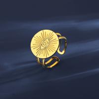 Evil Eye Smykker Finger Ring, Titanium Stål, mode smykker & for kvinde, guld, nikkel, bly & cadmium fri, 14.6x14.6mm, Solgt af PC