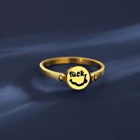Titanium Čelik Finger Ring, modni nakit & za žene, zlato, nikal, olovo i kadmij besplatno, 6.9mm, Prodano By PC