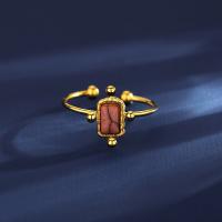 Пальцевидное Кольцо Титановой Стали, титан, с бирюза, ювелирные изделия моды & Женский, 9.4x12.1mm, продается PC