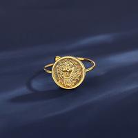 Пальцевидное Кольцо Титановой Стали, титан, ювелирные изделия моды & Женский, золотой, не содержит никель, свинец, 12.4mm, продается PC